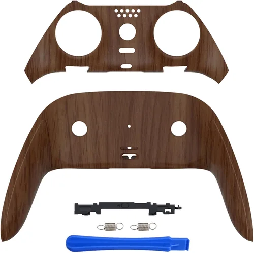 Vista 12 de eXtremeRate Top Bottom Decorative Trim Shell Compatible with ps5 Edge Controller DIY Replacement Front Back Clip Shell, Custom Black Plates Cover