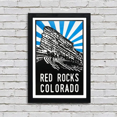 Vista 2 de Rocas Rojas Colorado Art (azul)