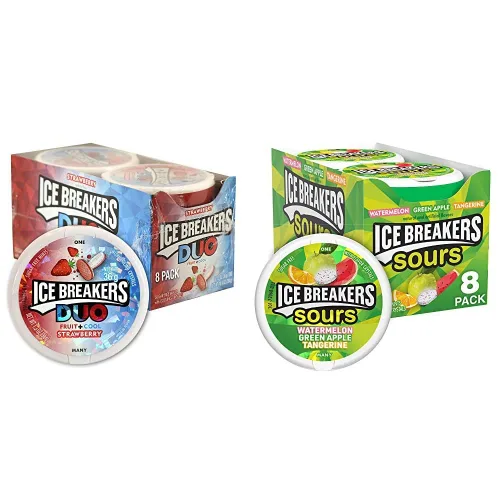 Vista 8 de ICE BREAKERS Duo Fruit Plus - Pucks de mentas sin azúcar con sabor a cereza fresca, 1.3 onzas (8 unidades)