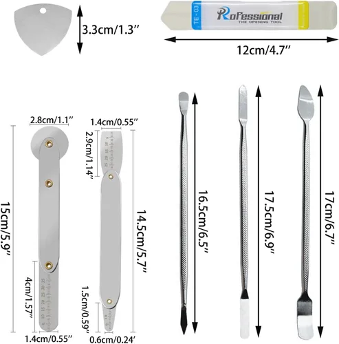 Vista 6 de Spudger - Kit de herramientas de palanca, herramienta de apertura de 8 piezas, kit de herramientas de metal Spudger, herramienta ultrafina y abierta