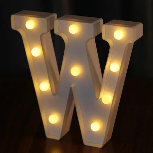 Vista 42 de Letras Iluminadas, Luces de Letras LED 26 del Alfabeto, Letra Iluminada Decorativa, Letras de Marquesina LED que Funcionan con Pilas para Fiesta