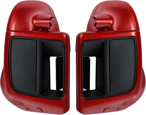 Vista 25 de Carenados para motocicletas para Harley, SLMOTO Carenado inferior ventilado negro vívido para piernas con altavoces de 6.5" y rejillas para Harley