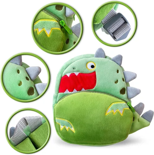Vista 3 de Svitbag Mochila pequeña de dibujos animados de animales pequeños con correas ajustables para niños y niñas, Dinosaurio