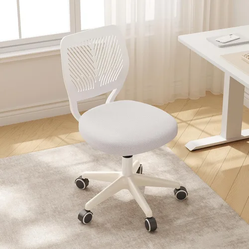 Vista 11 de JPBSTO Silla de escritorio sin brazos, silla giratoria de oficina ajustable con cojín acolchado de malla suave, silla ergonómica pequeña para Todo