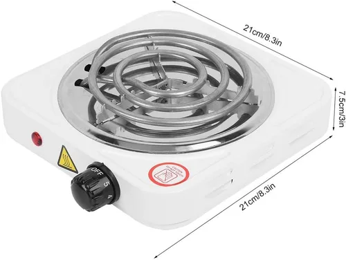 Vista 2 de Estufa eléctrica portátil de acero inoxidable, 1000 W de alta potencia, calentador eléctrico de un solo tubo, enchufe de EE. UU. 110 V, diseño