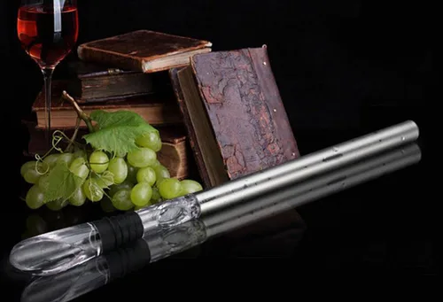 Vista 2 de DERNORD Enfriador de vino 3 en 1 de acero inoxidable para botellas de vino, congelador con aireador y vertedor para enfriar más tiempo, verter