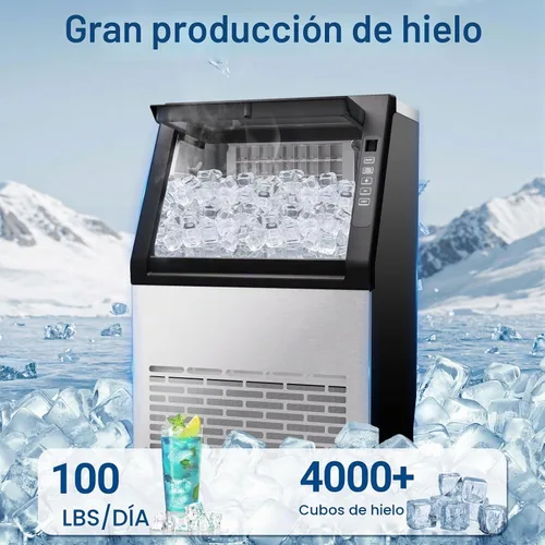Vista 2 de Erivess - Máquina comercial para hacer hielo, 100 libras/24 horas