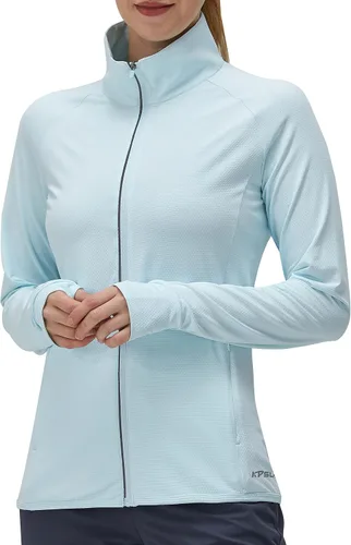 Vista 3 de Ropa de manga larga con protección solar UPF 50+ para mujer, para senderismo, ligera, con cierre SPF