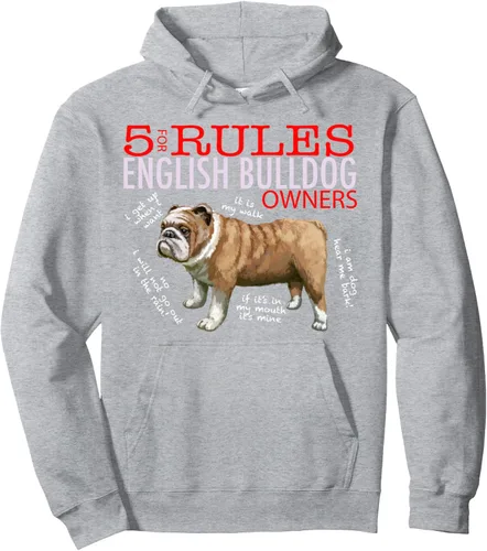 Vista 3 de 5 Reglas para los propietarios de bulldog inglés Sudadera con capucha Negro
