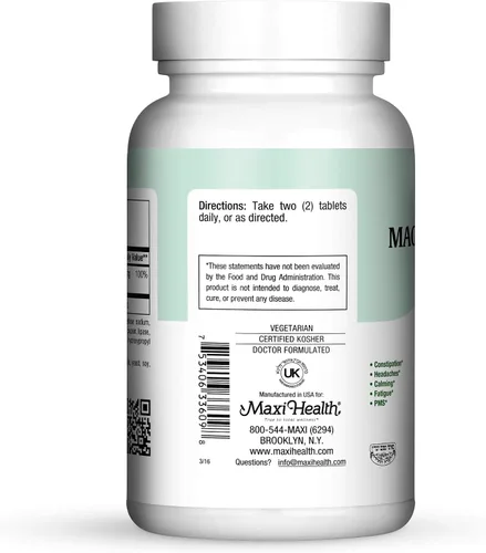 Vista 2 de Maxi Health Suplemento de citrato de magnesio – Magnesio para mujeres y hombres – Apoya la producción de energía, absorción de calcio, fuerza