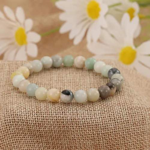 Vista 35 de Crystal Vibe Pulseras de cuentas de 0.315 in para mujeres y hombres, pulseras de cristal con piedras preciosas naturales, tamaño elástico ajustable