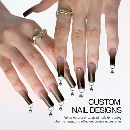Vista 4 de Beauticom Herramienta de taladro de mano de 2 piezas Consejos de arte de uñas colgantes