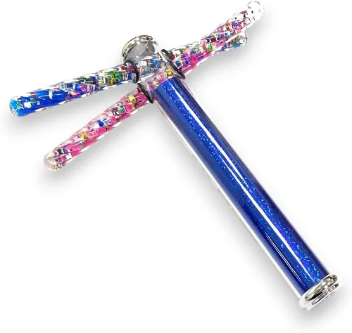Vista 3 de Star Magic KaleidoscopeX - Varita de doble purpurina Kaleidsocope con dos varitas pequeñas con purpurina que cruza el caleidoscopio (azul)