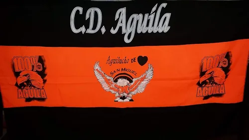 Vista 2 de Bandera cd Aguila - El Salvador medidas 4.75 FT - 1.45 Mts de Largo y 2.65 FT- 0.81 Mts de Alto; La Bandera de Tu equipo de futbol favorito del Pais