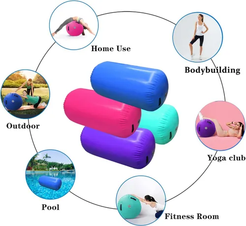 Vista 5 de GLANT Air Mat Tumble Track AirSpot - Gymnastics Training Springboard - Round Inflatable Springboard