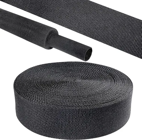 Vista 10 de Tubo de tela trenzada termorretráctil 2 en 1, ajuste ideal para manguera/cable/alambre de forma irregular (1-1/8 pulgadas, 14 pies)