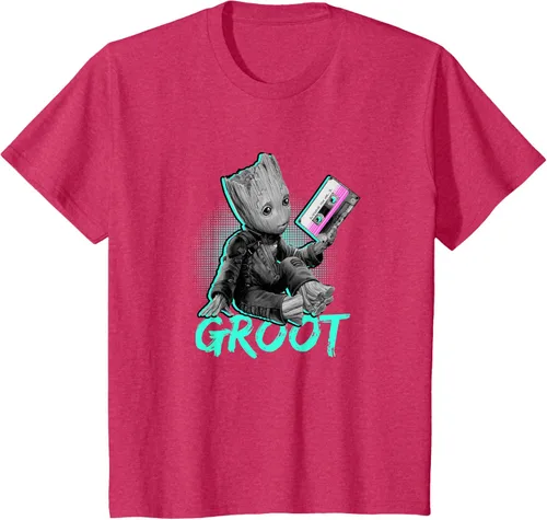 Vista 7 de Camiseta infantil Marvel Guardians of the Galaxy Vol. 2 Baby Groot Mix Tape, Negro