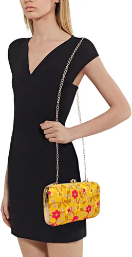 Vista 6 de LONGING TO BUY Embrague de caja de diseño hecho a mano - Bordado Zari para mujer