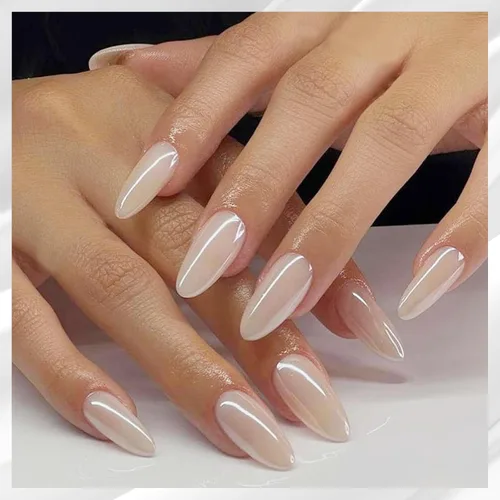Vista 3 de Allstarry Polvo de uñas cromado blanco esmalte Aurora Donut Effect Pigment A-Glaze Blanco