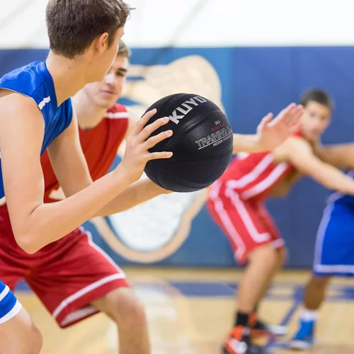 Vista 8 de KUYOTQ 3LBS/3.3LBS/2.2LBS Weighted Heavy Training Basketball 29.5/28.5" in and Outdoor Improving Handling Dribbling Passing Rebounding Skill Negro