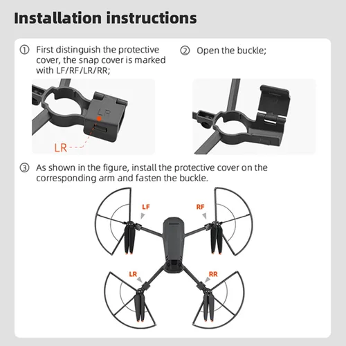 Vista 7 de Protector de hélice apto para DJI Mavic 3/Mavic 3 Pro Drone de liberación rápida Protectores de hoja de hélice Funda protectora anticolisión