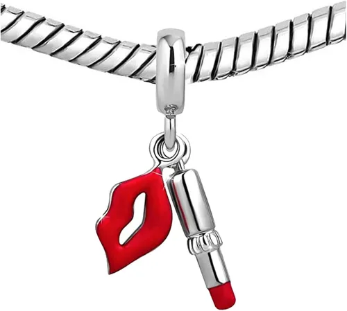 Vista 3 de KunBead Dijes colgantes de labios sexy para mujeres y niñas, compatibles con pulseras Pandora