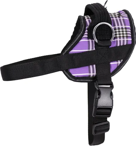 Vista 9 de Bark Appeal - Arnés para perro Aqua Blue sin tirones para mascotas de tamaño extra pequeño – Chaleco reflectante ajustable con 3 clips de correa