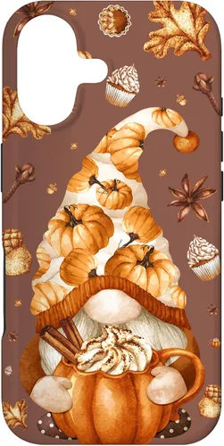Vista 32 de iPhone 14 Autumn Gnomo Love Pumpkin Spice, Fall Yall y funda de Acción de Gracias