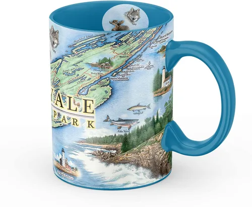 Vista 18 de Taza de cerámica con mapa de 1000 islas de Xplorer Maps (16oz) – Taza de café libre de BPA para bebidas frías y calientes – Perfecta para oficina