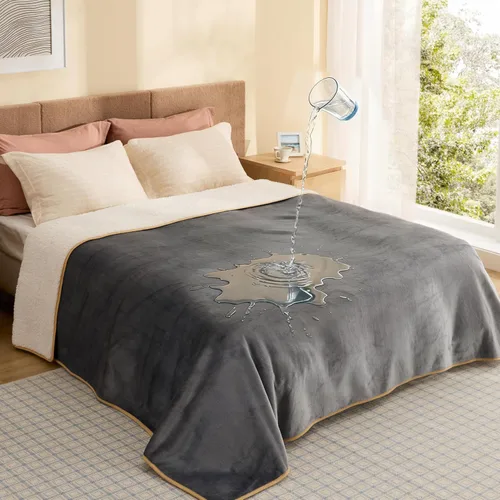 Vista 14 de Bedsure - Mantas impermeables para perros pequeños - Manta de felpa de sherpa con impresión suave lavable para perros y gatos, protector de muebles