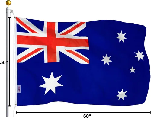 Vista 7 de G128 Bandera de Australia, 3 x 5 pies, serie LiteWeave, impresa en poliéster 100D, bandera de país, colores vibrantes, ojales de latón
