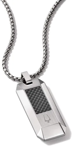 Vista 6 de Bulova Jewelry Men's Precisionist Round Box Link Chain Necklace with Dog Tag Pendant