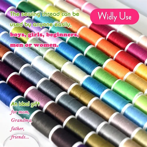 Vista 6 de Kit de costura de 100 colores Juego de hilo de poliéster práctico