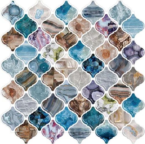 Vista 17 de STICKGOO Arabesque Protector contra Salpicaduras Despegar y Pegar, 12"X12" Azulejo Protector contra Salpicaduras para Cocina Despegar y Pegar