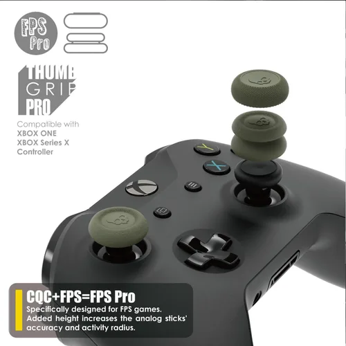 Vista 5 de Skull & Co. Skin, CQC and FPS Thumb Grips Joystick Cap Analog Stick Cover for Xbox Controller- Black, Set of 6