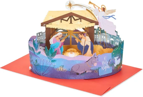 Vista 2 de Tarjeta desplegable navideña religiosa de American Greetings (Milagro de Navidad)
