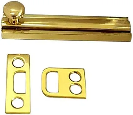 Vista 39 de QCAA Perno de superficie de latón macizo, 2", latón pulido, paquete de 1, fabricado en Taiwán