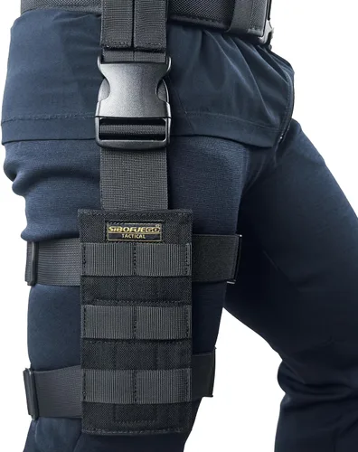 Vista 2 de Plataforma táctica Molle Drop Leg – Universalmente ajustable con panel Molle para acomodar tanto la funda de pierna caída como la correa de pierna