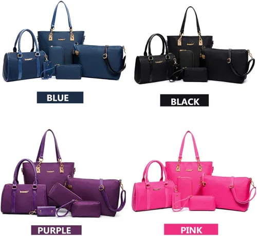 Vista 9 de AlwaySky Juego de 6 fundas de hombro de nailon para mujer con asa superior bolso de mano cartera