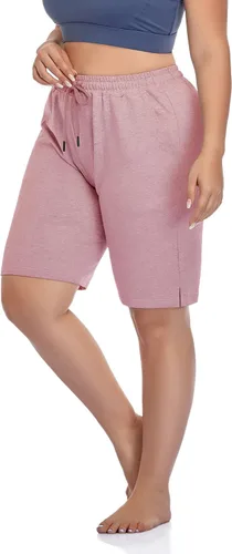 Vista 3 de ZERDOCEAN Pantalones cortos deportivos casuales para mujer, talla grande, para descansar, yoga, pijama, caminar, pantalones cortos con bolsillos