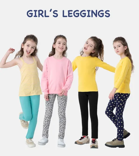 Vista 2 de LAPASA Girls Leggings Pants (4 & 5 Pack) Cotton Knit Toddler Print Solid Full-Length Multipack Stretchy Soft Multicolor G11