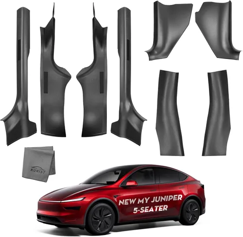 Vista 8 de 5PCS Door Sill Protector for Tesla Model YL Door Entry Guard (Black)