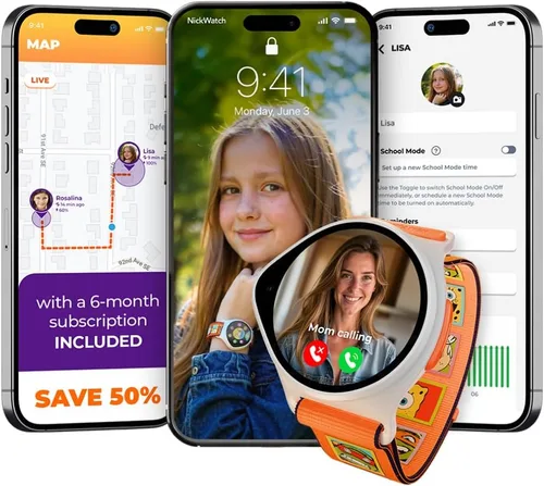 Vista 8 de Reloj inteligente para niños con rastreador GPS de hasta 24 horas de trabajo con batería, SOS y controles parentales, reloj inteligente para niños