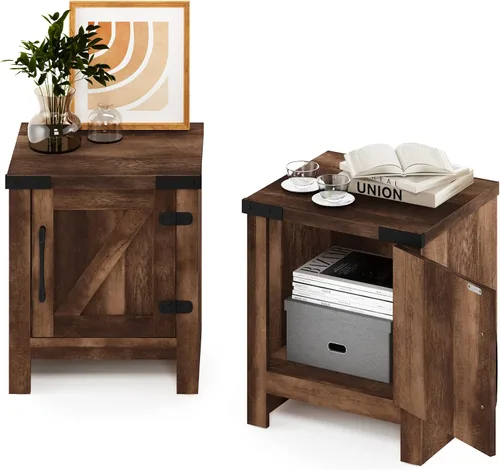 Vista 20 de Furinno Dario - Mesa auxiliar / estante de almacenamiento de noche con cajón de contenedor, pino ámbar/negro, 1 paquete, contenedor superior
