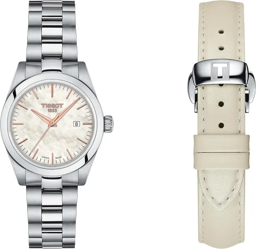 Vista 7 de Tissot para mujer T-My Lady Reloj de vestir de acero inoxidable blanco T132010111100