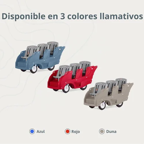 Vista 7 de Gaggle Parade - Cochecito para 6 pasajeros, color rojo