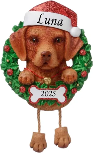 Vista 14 de Adornos personalizados para árbol de Navidad 2024 para mascotas – Razas de perros Beagle – Adorno personalizado de Feliz Navidad – Recuerdo