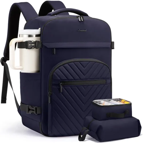 Vista 10 de LOVEVOOK Mochila de viaje para mujeres y hombres, bolsa de viaje para artículos personales de la TSA para laptop de 17.3 pulgadas aprobada por