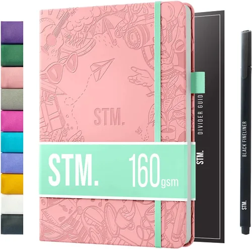 Vista 13 de Cuaderno de cuadrícula de puntos con viñetas Cuadernos diarios A5 para escritura personal, trabajo, mujeres papel grueso de 120gsm, tapa dura
