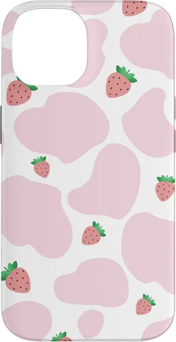 Vista 4 de Baby Pink Cow Print Pattern Cute Strawberry Cow Animal Gift Case for iPhone 17